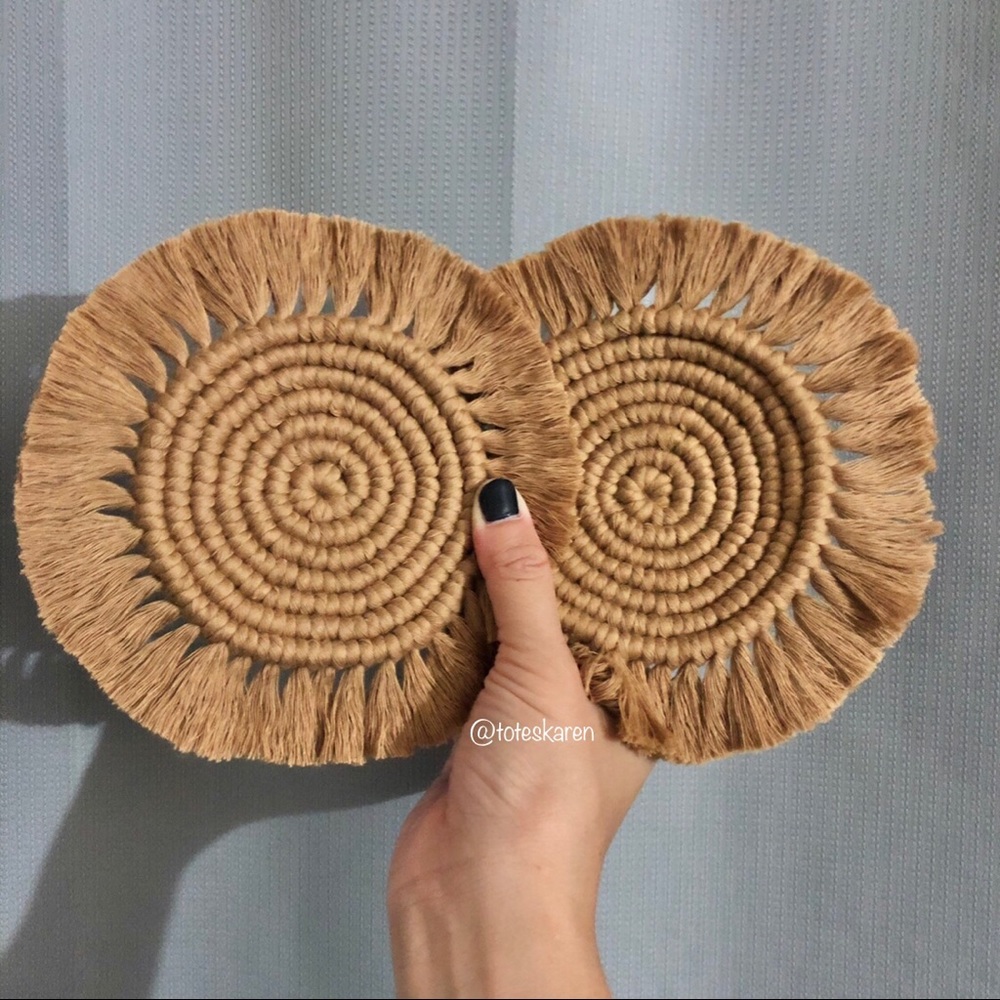✨HANDMADE✨ 2 macrame coasters - coffee
